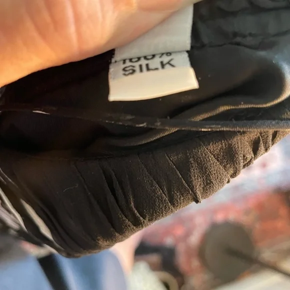 VTG 100% SILK Formal Elegant Black and White Women's Dress - Picture 12 of 12